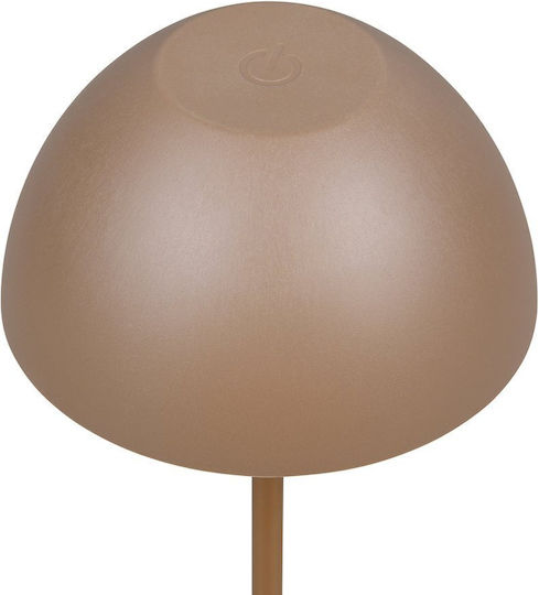 Trio Lighting Kunststoff Tischlampe LED mit Braun Schirm und Basis