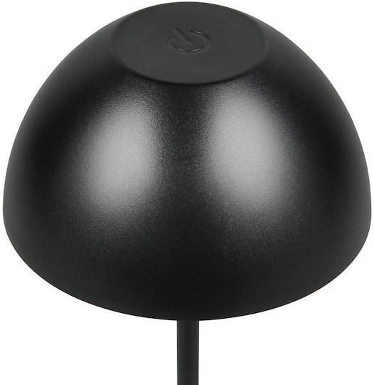 Trio Lighting Kunststoff Tischlampe LED mit Schwarz Schirm und Basis