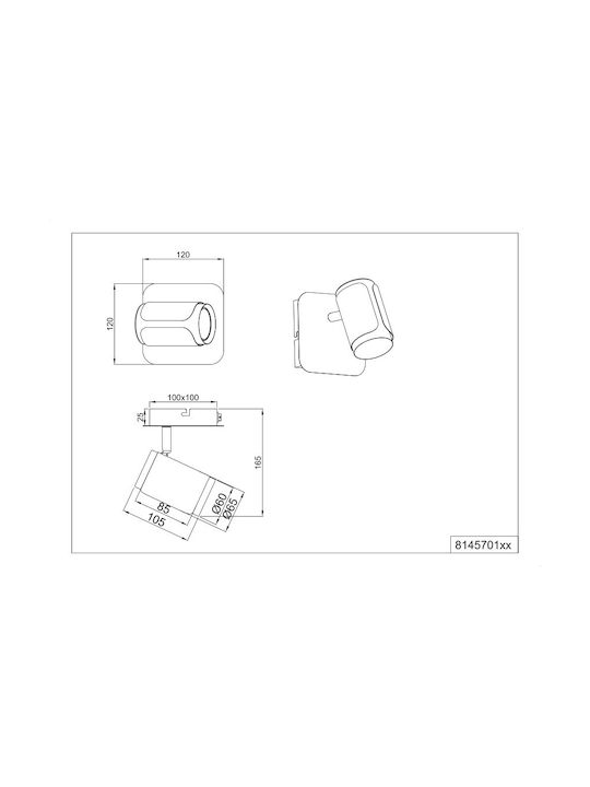 Trio Lighting Monos Spot în Culoare Maro