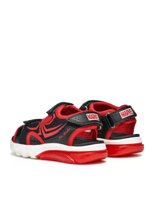 Sandale Copii J Sandal Ciberdron cu Închidere Hoop & Loop și Luminite Negre