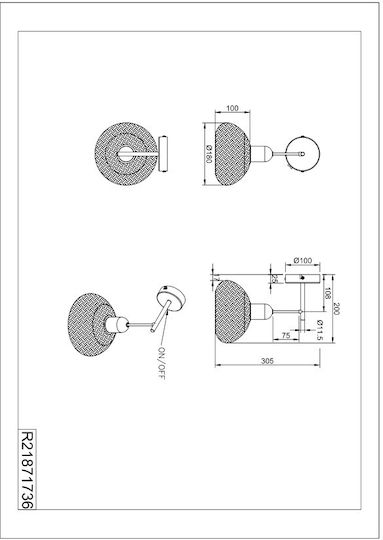 Trio Lighting Φωτιστικό Τοίχου Μαύρο Trio Lighting Φωτιστικό Τοίχου Μαύρο