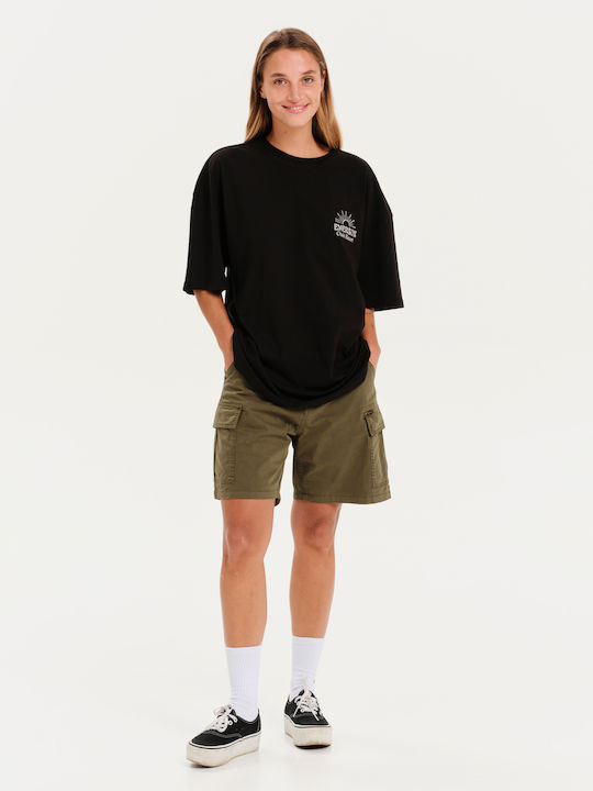 Oasis Resort Γυναικείο Oversized T-shirt Μαύρο