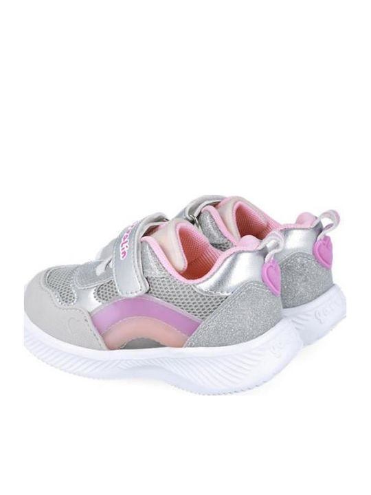 Παιδικά Sneakers με Φωτάκια Ασημί