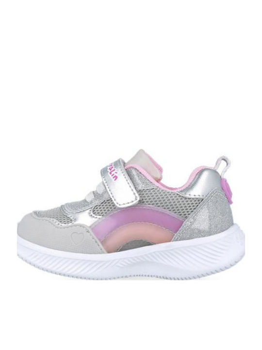 Παιδικά Sneakers με Φωτάκια Ασημί