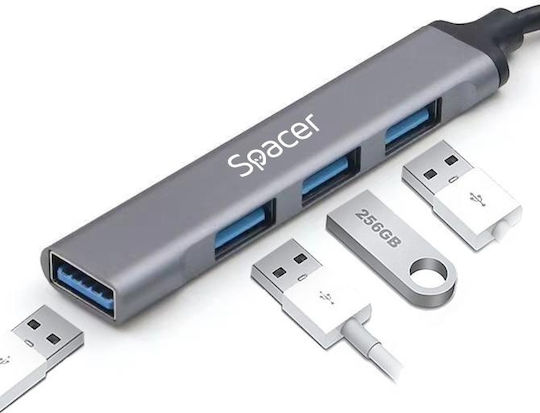Spacer Hub 4 Θυρών USB 3.0 με σύνδεση USB-A