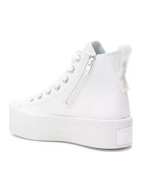 Vegan Γυναικεία Flatforms Μποτάκια Λευκό