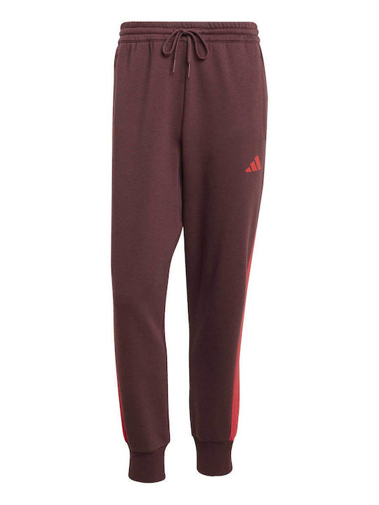 Essentials Colorblock Παντελόνι Φόρμας με Λάστιχο Red
