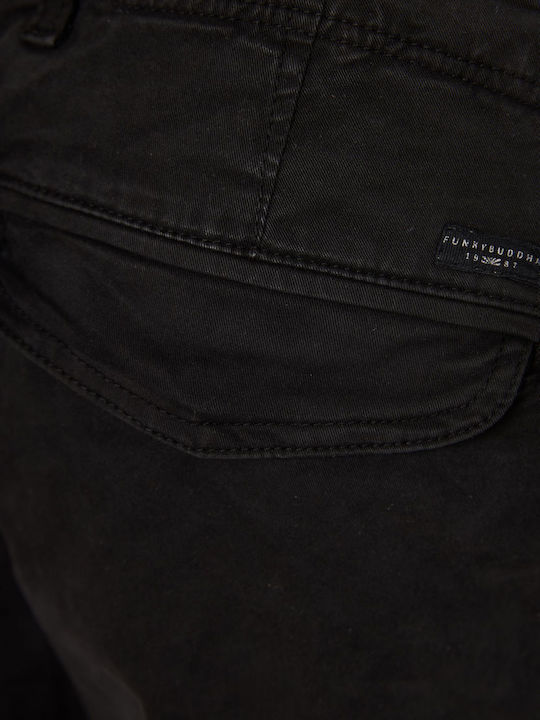 Trousers Cargo Elastic in Regular Fit Black