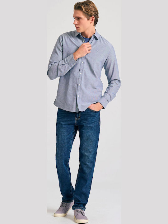Long-sleeved Cotton Shirt Navy Mel