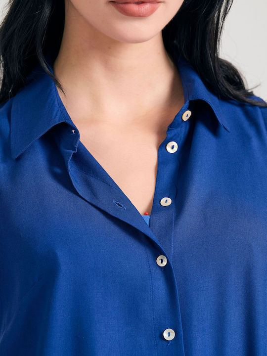 Ärmellos Damen Hemd Skipper Blue