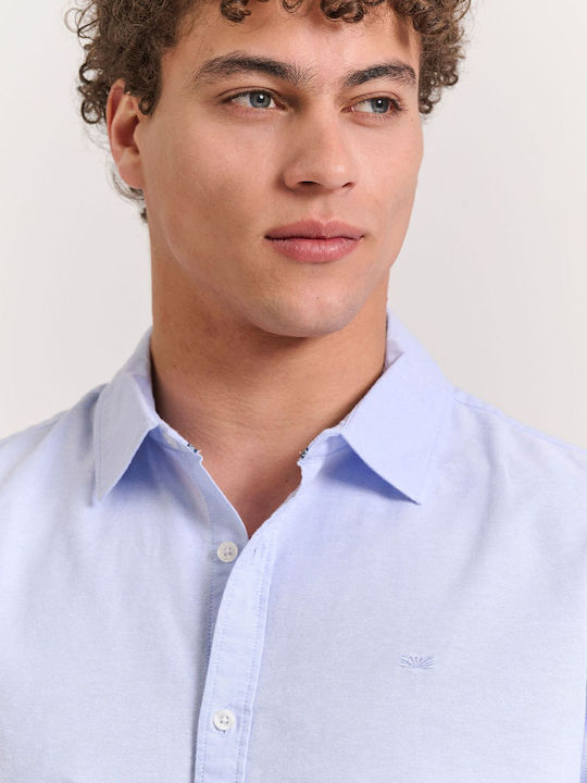 Long-sleeved Cotton Shirt Light Blue
