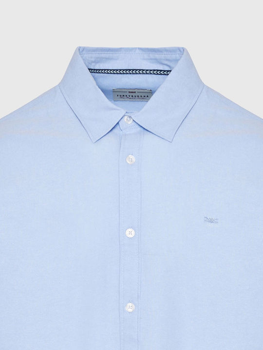 Long-sleeved Cotton Shirt Light Blue