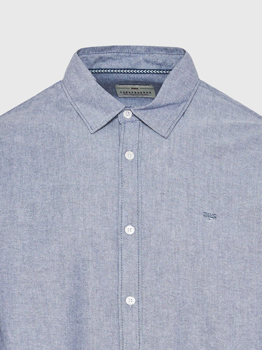 Long-sleeved Cotton Shirt Navy Mel