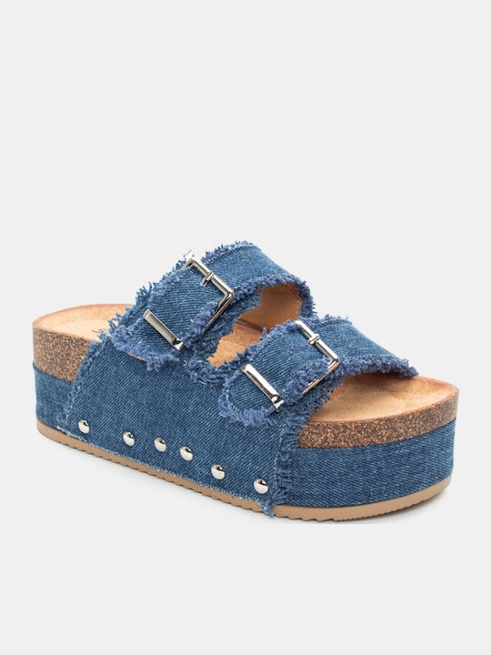 Γυναικεία Σανδάλια Flatforms Μπλε