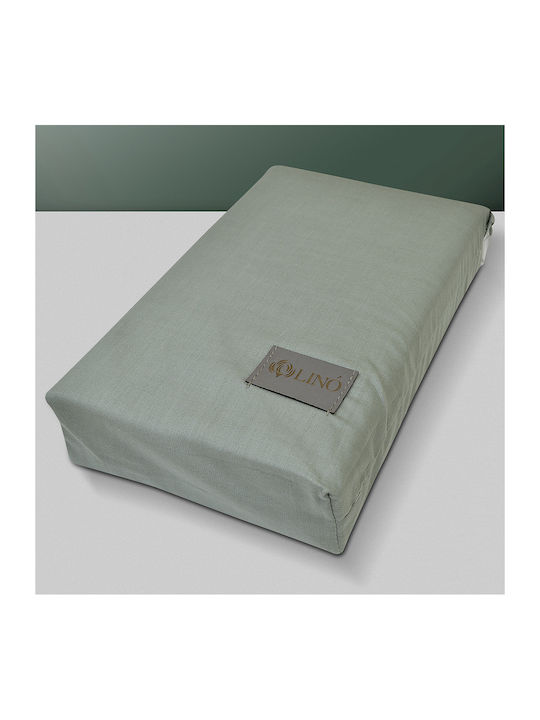 Lino Home Sheet Sets Queen with Elastic 160x200+32cm. Moderna Petrol 4pcs