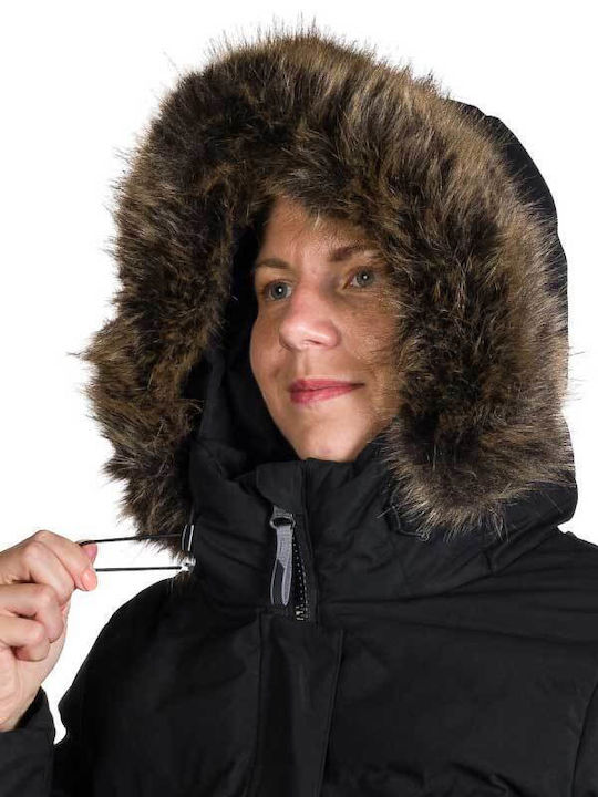 Women's Long Lifestyle Jacket for Winter Black