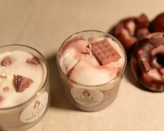 Dc-3004 Scented Soy Candle Lemon Mousse Chocolate Biscuit Jar 150ml White