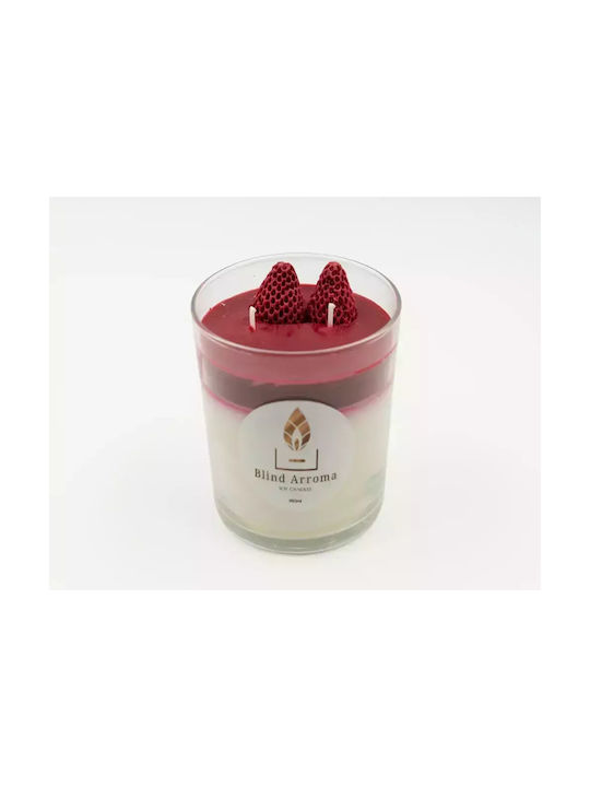 Dc-3006 Scented Soy Candle Vanilla Cream Cheesecake Jar 350ml Red White