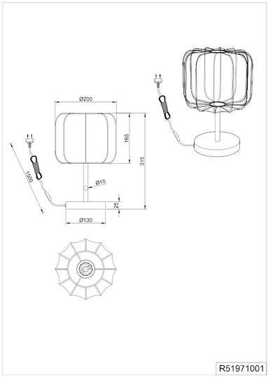 Trio Lighting Lustră Decorativă cu Soclu pentru Bec E27 Negru