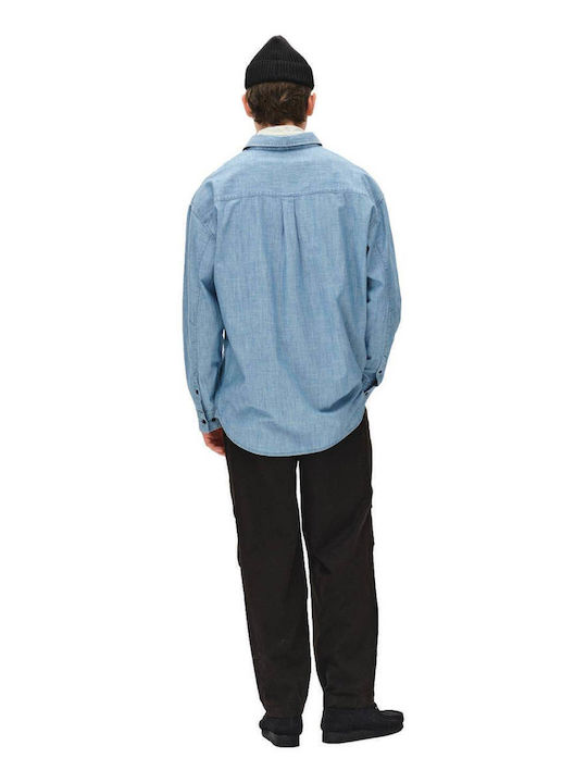 Μακρυμάνικo Βαμβακερό Overshirt Μπλε