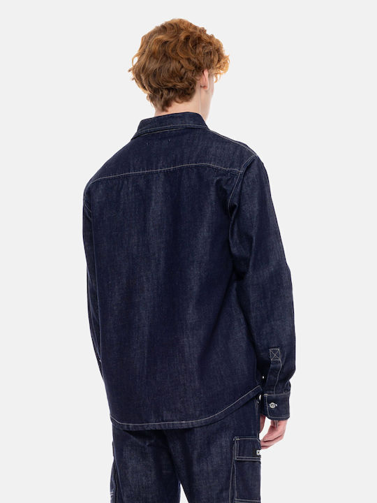Long Sleeve Denim Overshirt Blue