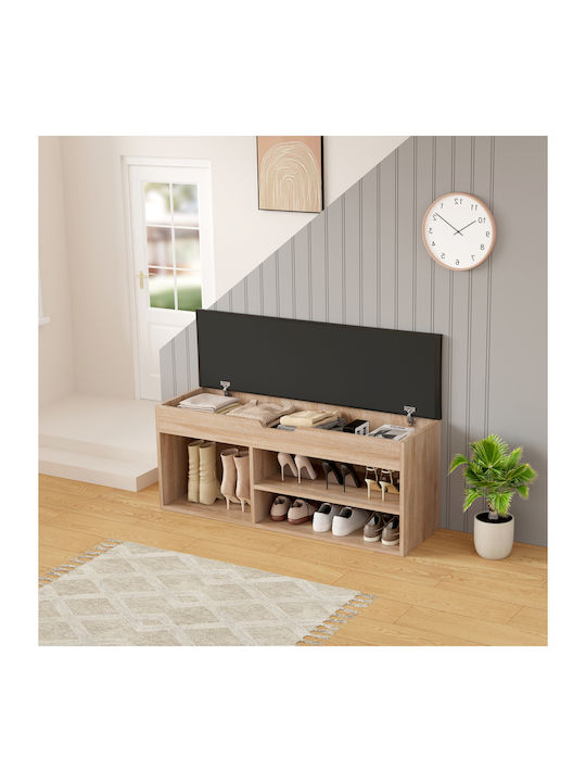 Entry Furniture with Shoe Rack & Bench Σοναμά-καφέ 100x30x44cm