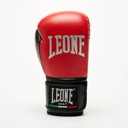 Leone 1947 Kids Boxing Gloves made of Synthetic Leather for Match Red