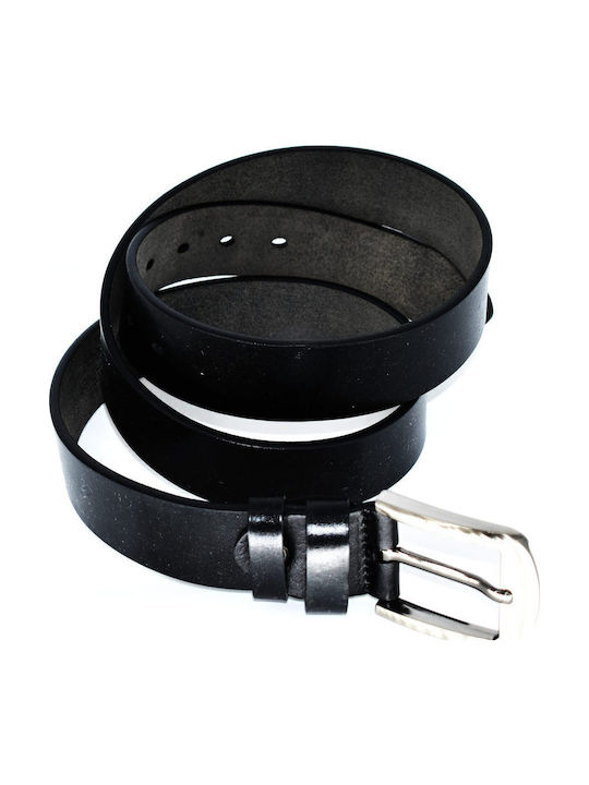 Breit Herren Gürtel Leder Schwarz