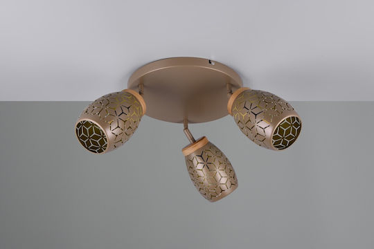 Trio Lighting Triple Spot in Brown Color