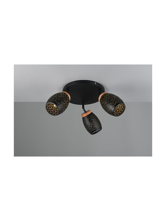 Trio Lighting Dreifach Spot in Schwarz Farbe