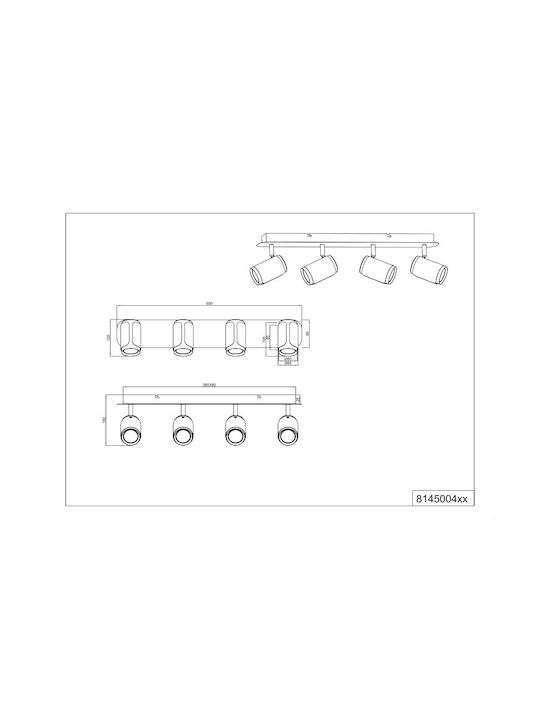 Trio Lighting Spot cu 4 Lumini în Culoare Maro