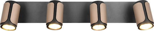 Trio Lighting Σποτ με 4 Φώτα σε Καφέ Χρώμα
