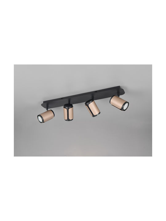 Trio Lighting Spot cu 4 Lumini în Culoare Maro