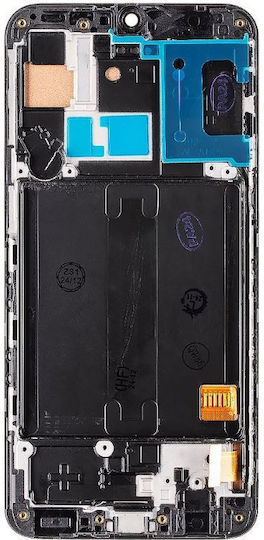 Screen with Touch Mechanism and Frame for Samsung A405 Galaxy A40 (Black)