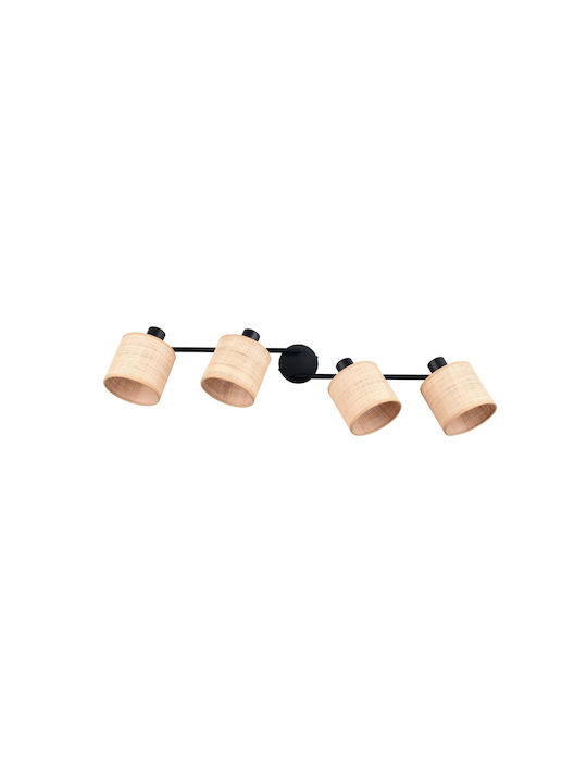 Trio Lighting Σποτ με 4 Φώτα σε Μαύρο Χρώμα