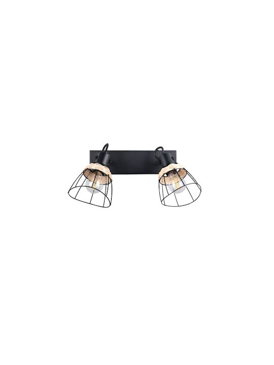 Trio Lighting Διπλό Σποτ σε Μαύρο Χρώμα