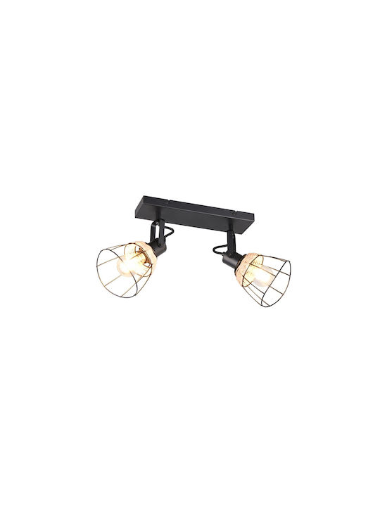 Trio Lighting Διπλό Σποτ σε Μαύρο Χρώμα