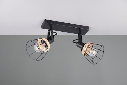 Trio Lighting Διπλό Σποτ σε Μαύρο Χρώμα