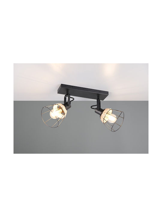 Trio Lighting Διπλό Σποτ σε Μαύρο Χρώμα