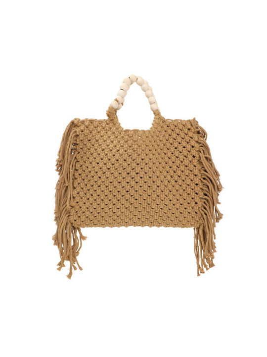 Bag to Bag Wicker Women's Pouch Shoulder Khaki