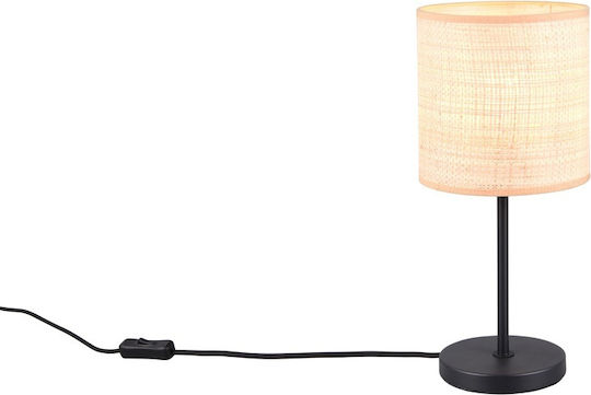 Trio Lighting Μεταλλικό Πορτατίφ με Μπεζ Καπέλο και Μαύρη Βάση
