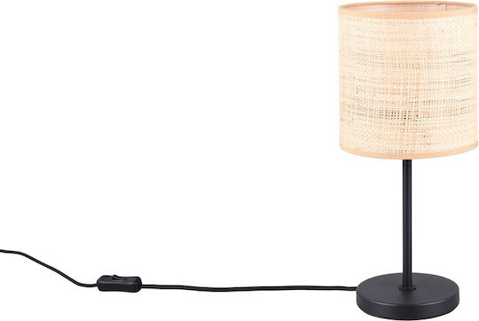 Trio Lighting Μεταλλικό Πορτατίφ με Μπεζ Καπέλο και Μαύρη Βάση