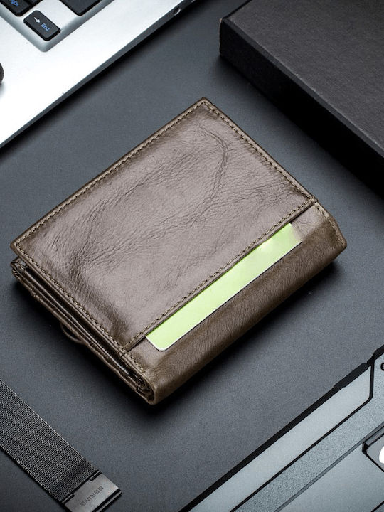 Leather Men's Wallet Classic with RFID Brown