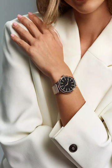 MaxCom FW44 2 Stainless Steel 46mm Smartwatch με SIM και Παλμογράφο (Χρυσό)
