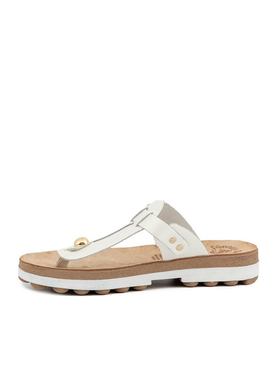 Fantasy Mirabella Leather Women's Flat Sandals Anatomic White Perle