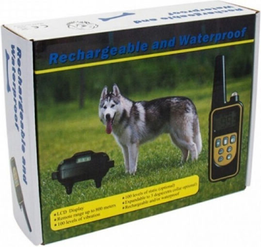 Wellturn Rechargeable Waterproof Dog Training Shock Collar with Range 800m