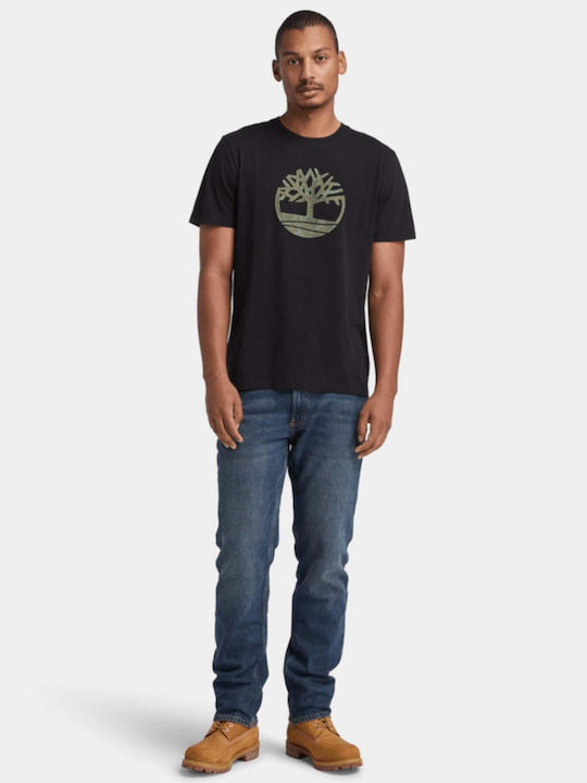 Timberland Camo Tree Logo T-Shirt Schwarz