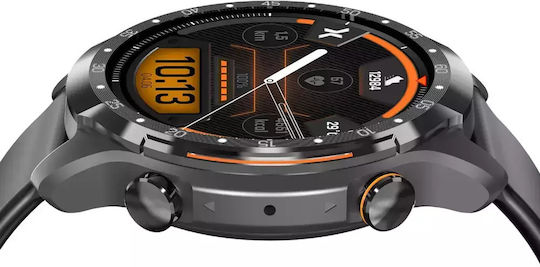 MaxCom FW01 Uran Edelstahl 48mm Smartwatch mit Pulsmesser (Schwarz)