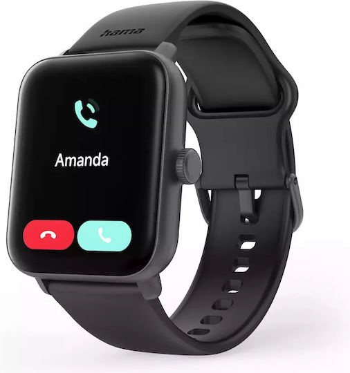 HAMA 6010 49mm Smartwatch with Heart Rate Monitor (Black)