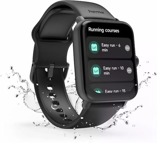 HAMA 6010 49mm Smartwatch with Heart Rate Monitor (Black)